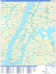 New York Wall Map Basic Style 2024